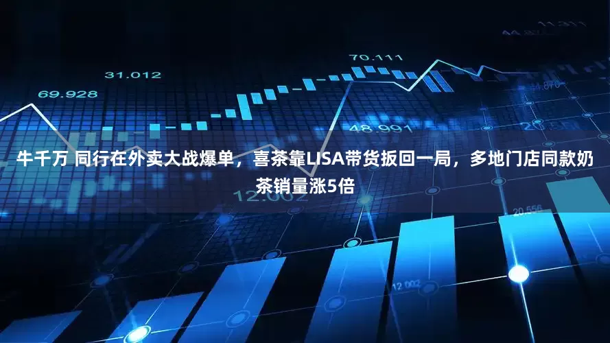 牛千万 同行在外卖大战爆单，喜茶靠LISA带货扳回一局，多地门店同款奶茶销量涨5倍